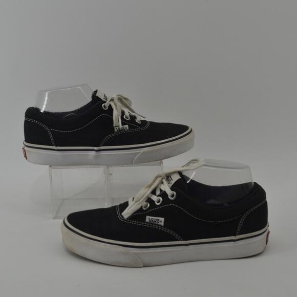 Vans Black Canvas Lace Up Low Top Sneakers Size 7 Classic - Picture 7 of 15